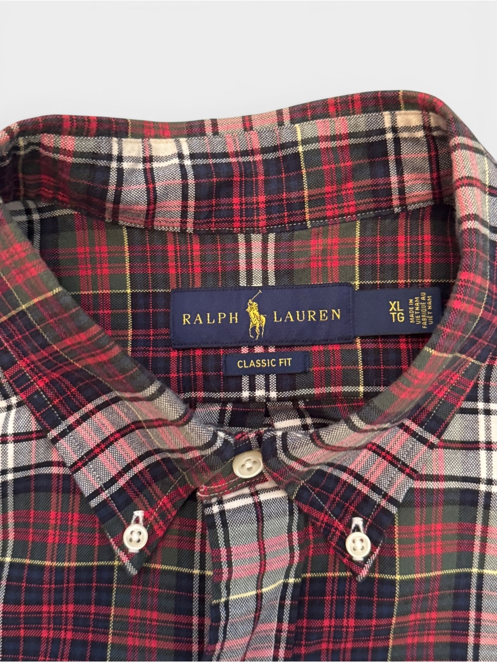 Ralph Lauren Classic Fit Plaid Button Down Shirt XL Men’s Vintage Prep Tartan